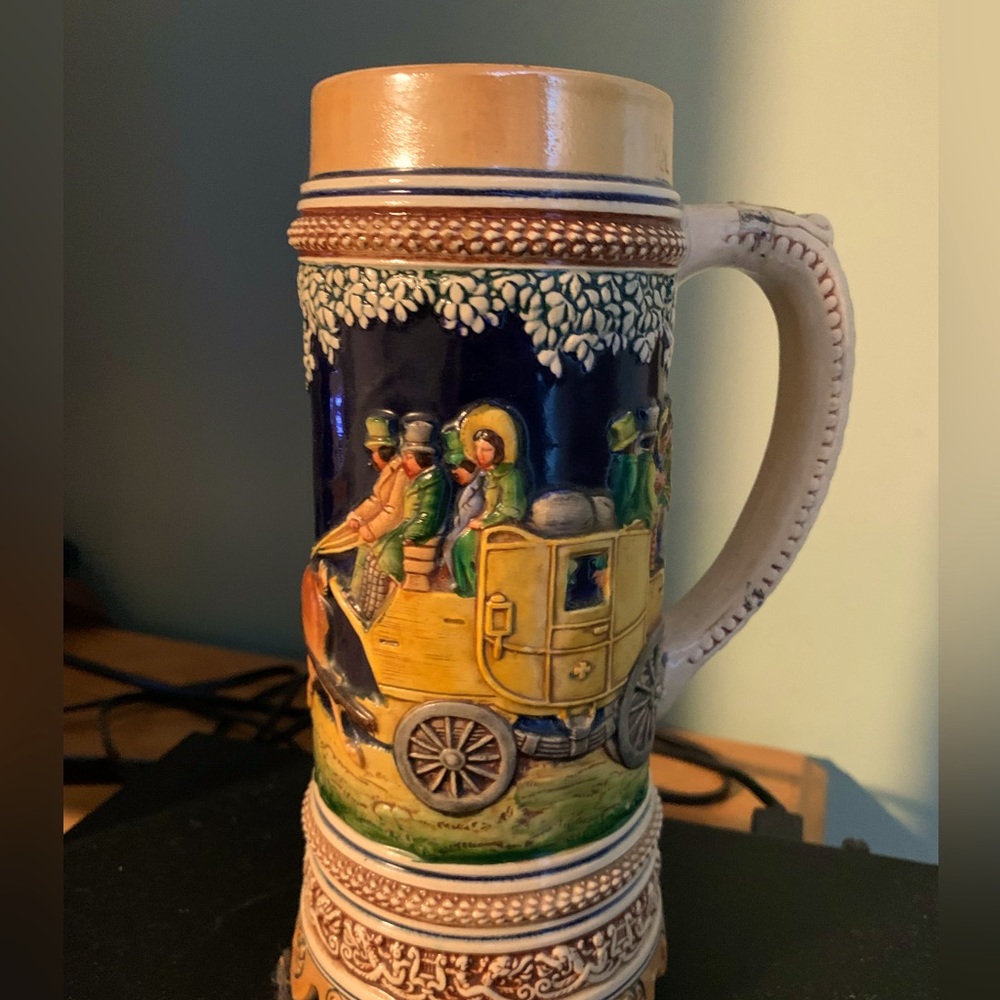 Vintage Swiss Beer Stein With Working Music Box